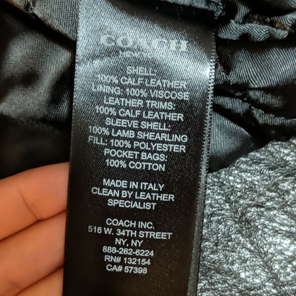 COACH SHEEPSKIN SLEEVE LEATHER JACKET - Picture 8 of 12